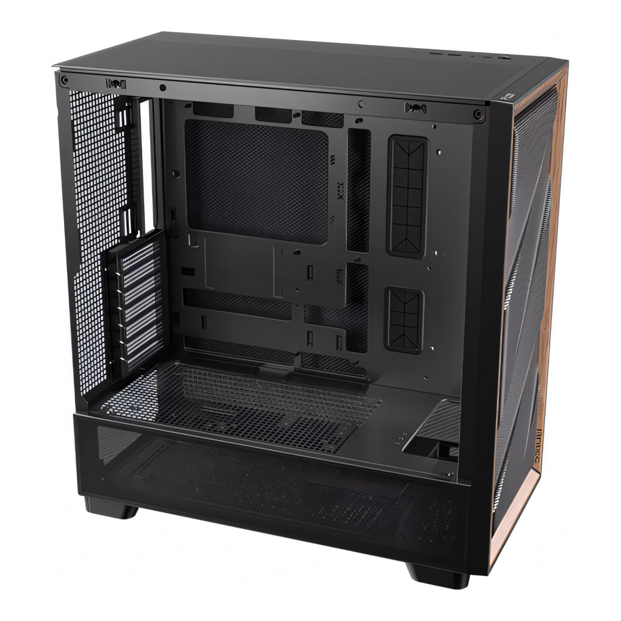 Antec FLUX SE Mid-Tower E-ATX Wood Front Panel Gaming Black PC Case