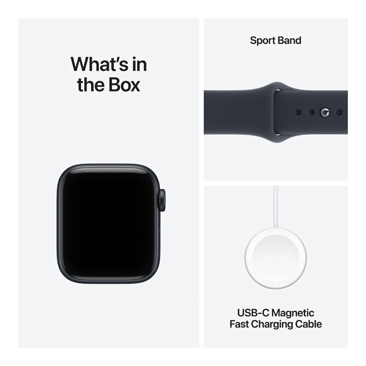 Apple Watch SE 3 GPS 40mm Midnight Aluminium Case with Navy Blue Sport Band - M/L MJL14AF/A