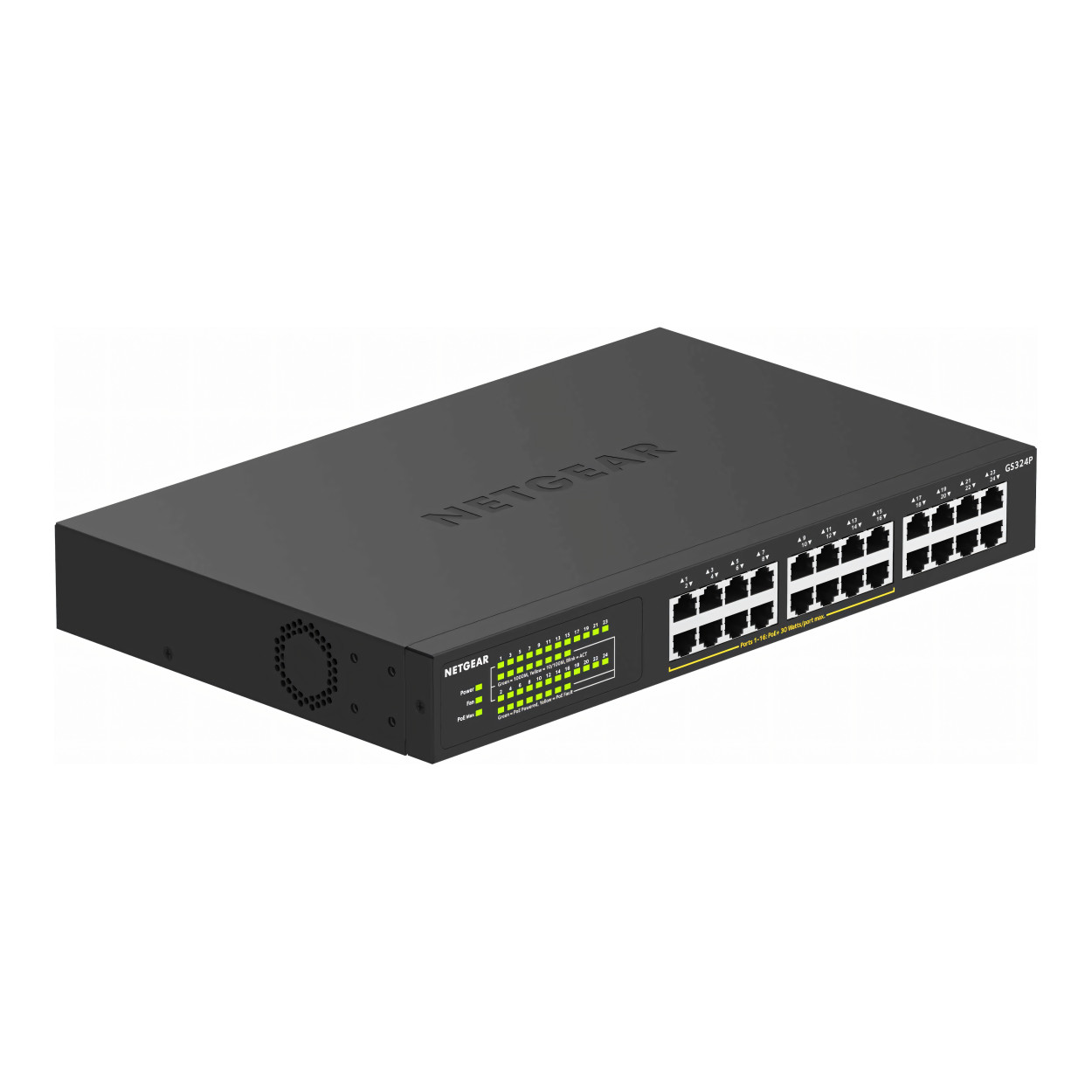 Netgear GS324P 24-port PoE+ Essentials Gigabit Ethernet Unmanaged Switch with 16-Ports PoE+ 190W GS324P-100EUS