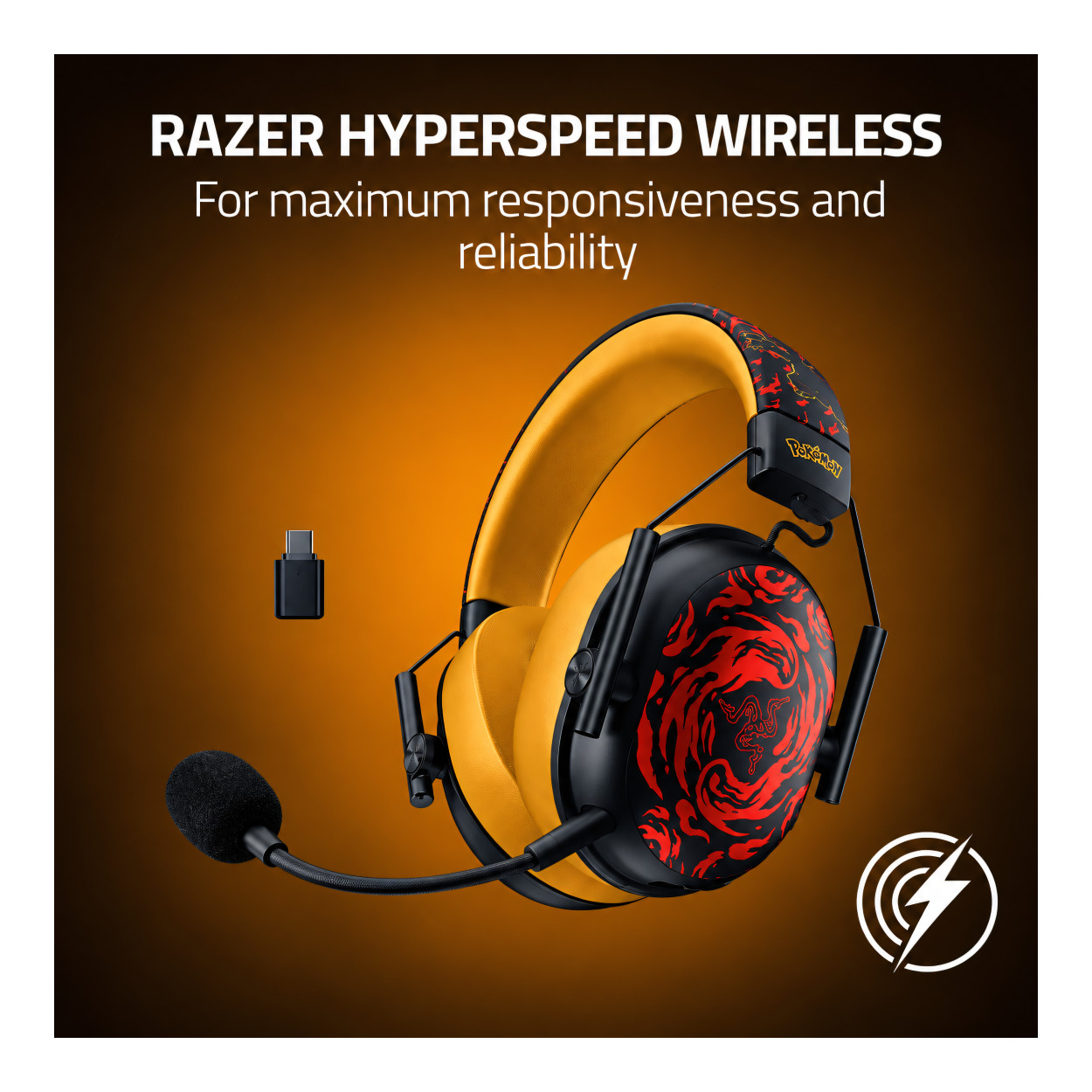 Razer BlackShark V3 X HyperSpeed Wireless Gaming Headset - Pokemon Charizard Edition RZ04-05420700-RUEA