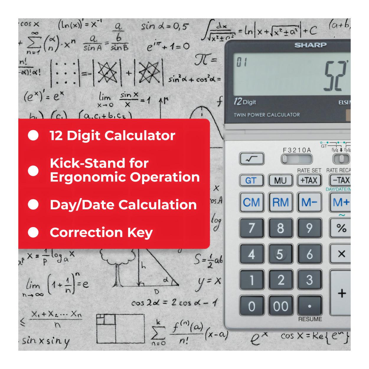 Sharp EL-387V Multifunction 12-Digit Desktop Calculator